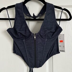 UO Chambray Halter Top